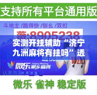 实测开挂辅助“济宁九洲麻将有挂吗”透视开挂辅助教程