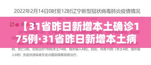 【31省昨日新增本土确诊175例·31省昨日新增本土病例55例】