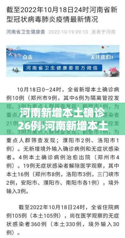 河南新增本土确诊26例›河南新增本土确诊病例33例