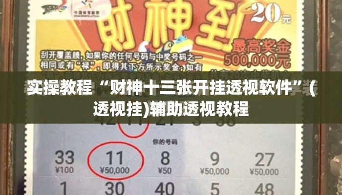 实操教程“财神十三张开挂透视软件”(透视挂)辅助透视教程
