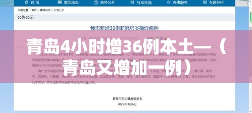 青岛4小时增36例本土—（青岛又增加一例）