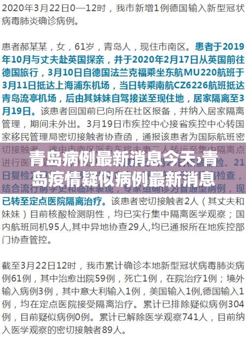 青岛病例最新消息今天›青岛疫情疑似病例最新消息