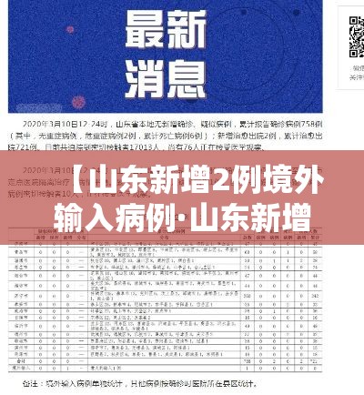【山东新增2例境外输入病例·山东新增2例境外输入病例是哪里的】