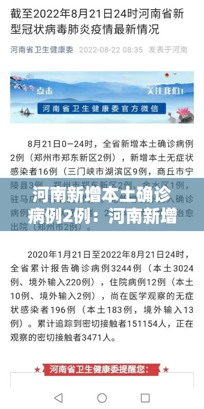 河南新增本土确诊病例2例:河南新增本土确诊病例2例是哪里的 河南新增本土确诊病例2例:河南新增本土确诊病例2例是哪里的