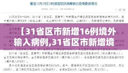 【31省区市新增16例境外输入病例,31省区市新增境外输入确诊36例】