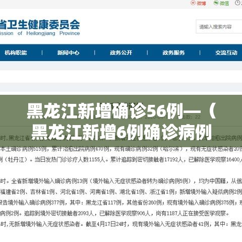 黑龙江新增确诊56例—（黑龙江新增6例确诊病例,累计确诊15例）