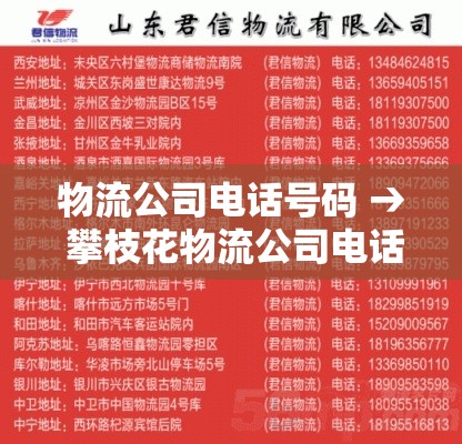 物流公司电话号码 → 攀枝花物流公司电话号码