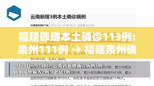 福建昨增本土确诊113例:泉州111例 → 福建泉州确诊病例最新消息 福建昨增本土确诊113例:泉州111例 → 福建泉州确诊病例最新消息