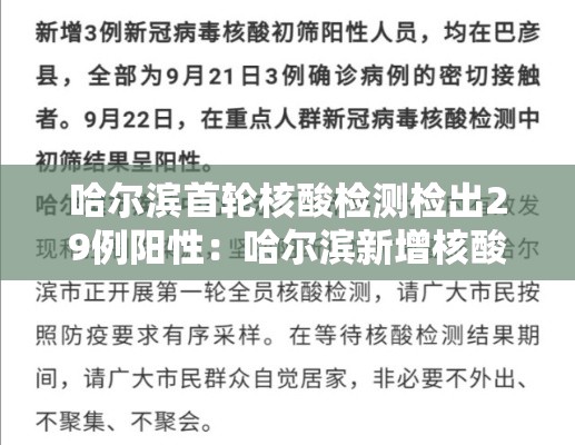 哈尔滨首轮核酸检测检出29例阳性：哈尔滨新增核酸初筛阳性