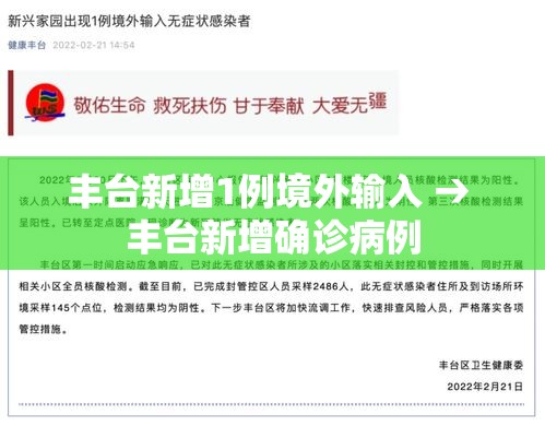 丰台新增1例境外输入 → 丰台新增确诊病例