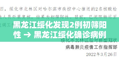 黑龙江绥化发现2例初筛阳性 → 黑龙江绥化确诊病例