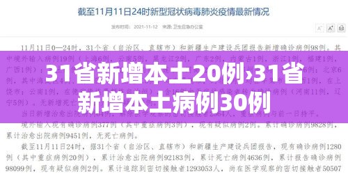 31省新增本土20例›31省新增本土病例30例