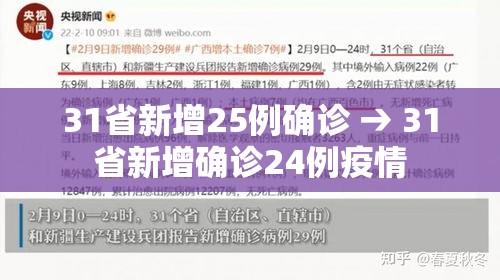 31省新增25例确诊 → 31省新增确诊24例疫情