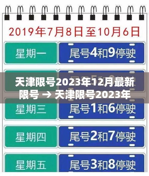 天津限号2023年12月最新限号 → 天津限号2023年12月最新限号时间