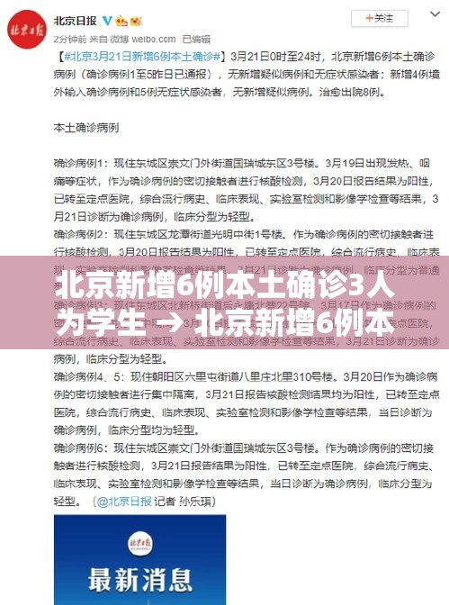 北京新增6例本土确诊3人为学生 → 北京新增6例本土病例活动轨迹