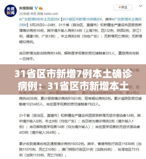 31省区市新增7例本土确诊病例:31省区市新增本土确诊4例 31省区市新增7例本土确诊病例:31省区市新增本土确诊4例