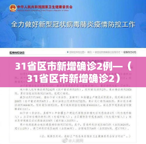 31省区市新增确诊2例—（31省区市新增确诊2）