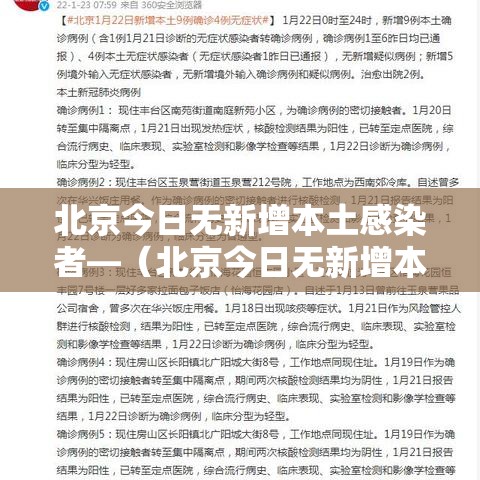 北京今日无新增本土感染者—（北京今日无新增本地）