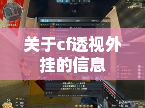 关于cf透视外挂的信息