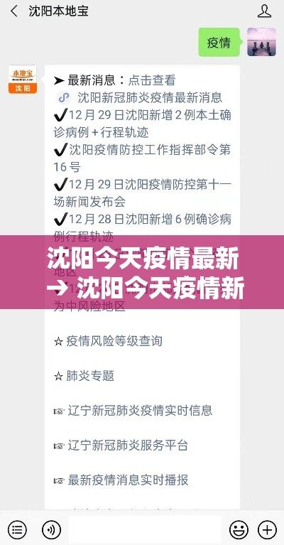 沈阳今天疫情最新 → 沈阳今天疫情新动态