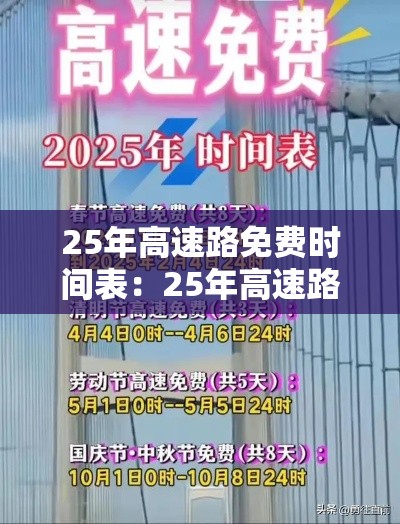 25年高速路免费时间表:25年高速路免费时间表国庆 25年高速路免费时间表:25年高速路免费时间表国庆