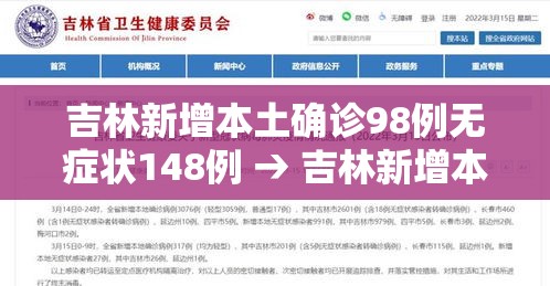 吉林新增本土确诊98例无症状148例 → 吉林新增本土确诊98例无症状148例