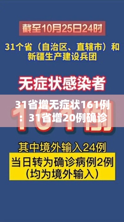 31省增无症状161例：31省增20例确诊 无症状161例