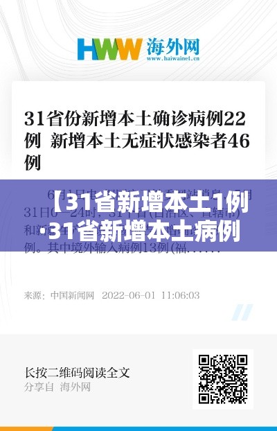 【31省新增本土1例·31省新增本土病例30例】