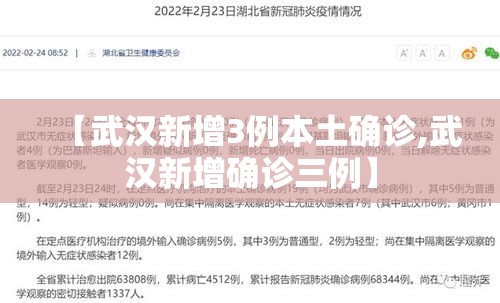 【武汉新增3例本土确诊,武汉新增确诊三例】