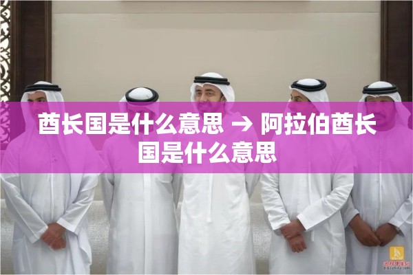 酋长国是什么意思 → 阿拉伯酋长国是什么意思